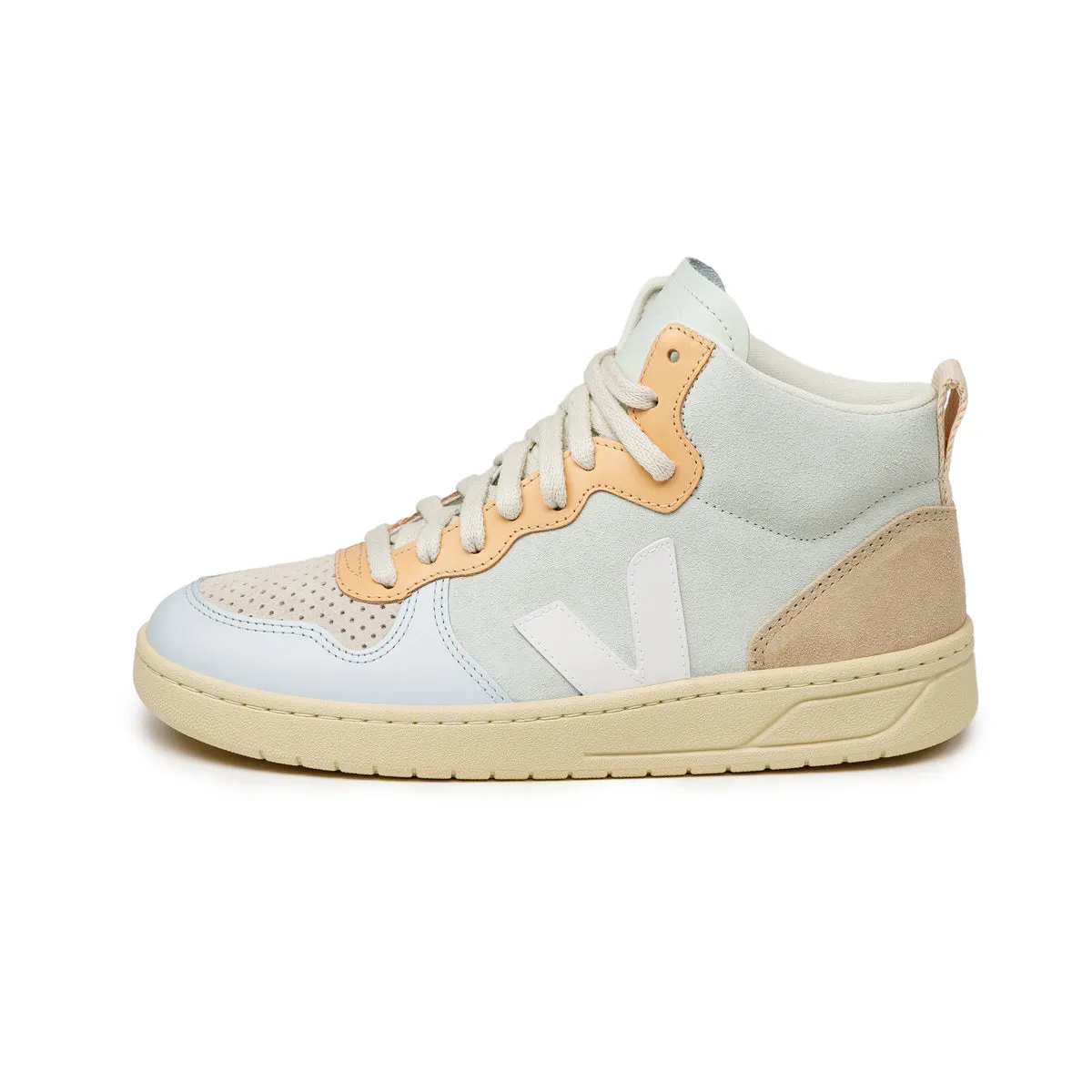 VEJA V15 SUEDE W JADE / WHITE / MULTICO